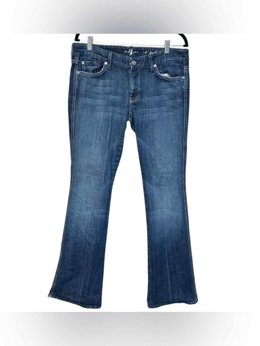 Y2K 7 for all mankind "A-pocket" 32 low rise bootcut denim jean vintage cult‎